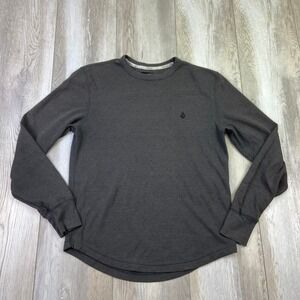 Vintage Volcom Thermal Shirt Mens Small Gray Long Sleeve Skate Grunge Surf Men *